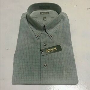 New! Arrow Men's Subtle Checkered Gray Dress Shirt